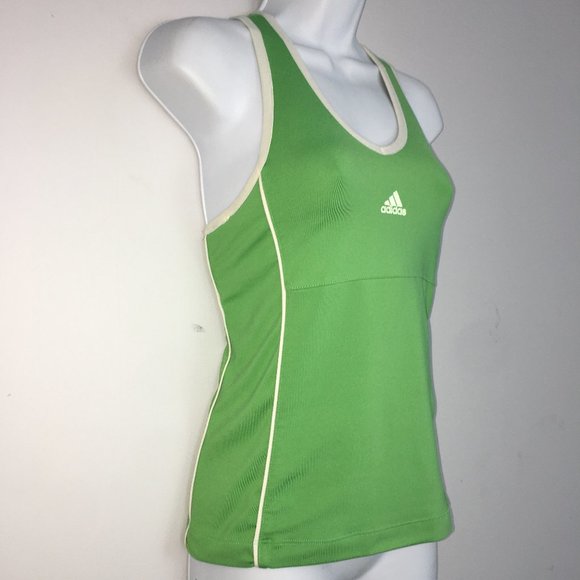 Adidas Womens XXS Green & White Clima365 Racerback ClimaCool Pullover Tank Top - Picture 4 of 9